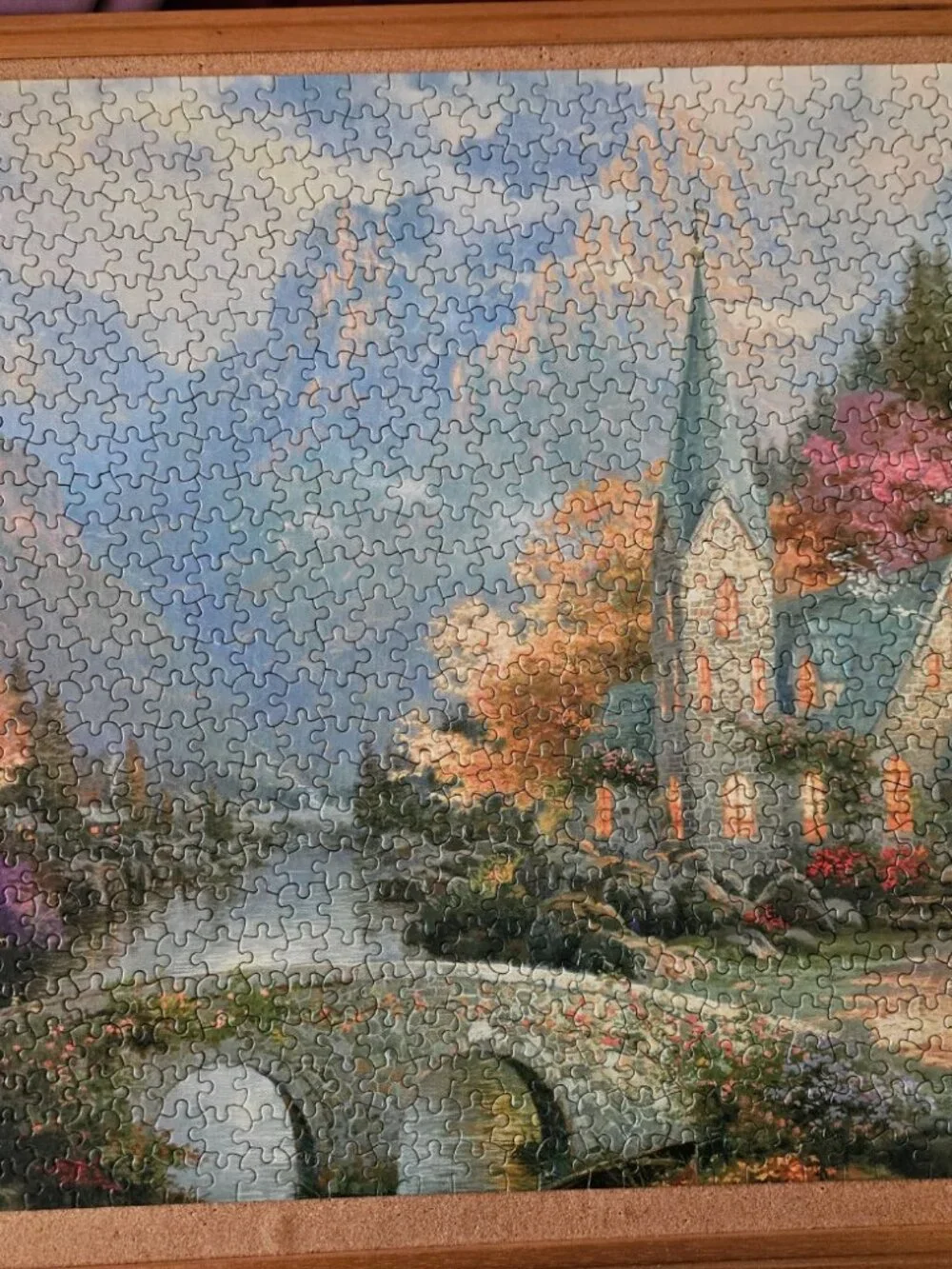 Thomas Kinkade The Mountain Chapel Ceaco 1000 Piece Puzzle Complete